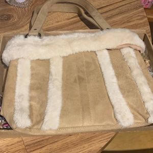 Faux Suede Hand Bag